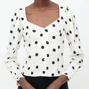 Reformation Polka Dot Blouse
